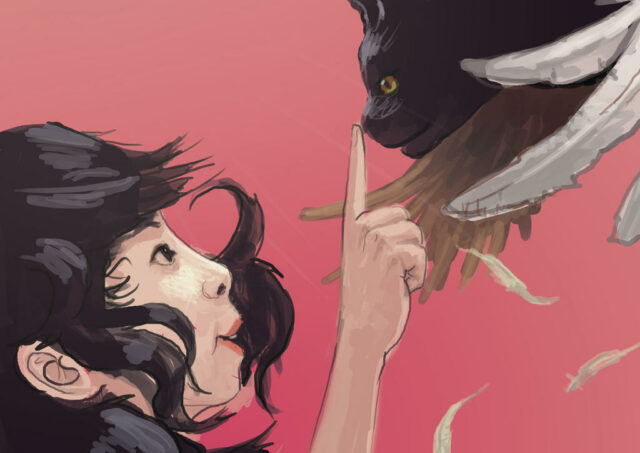 Girl and her gardian angel dead cat (2014)