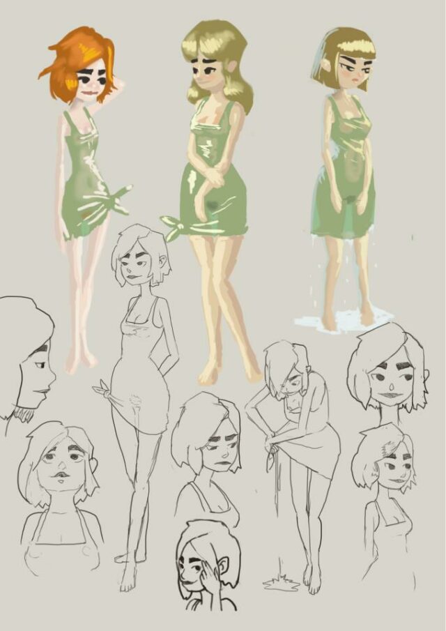 Research sketch for 'Ghost of the Sea' (2014)